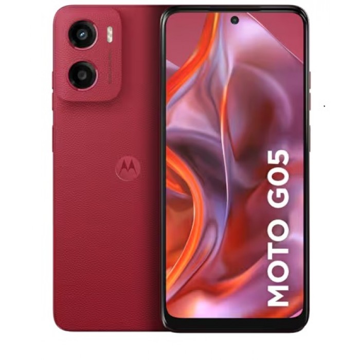 Oferta Relâmpago Celular Motorola Moto G05 Vermelho 256GB, 4GB RAM + 8GB Ram Boost e Camera 50MP com AI Bateria de 5200 mAh Tela 6.7"